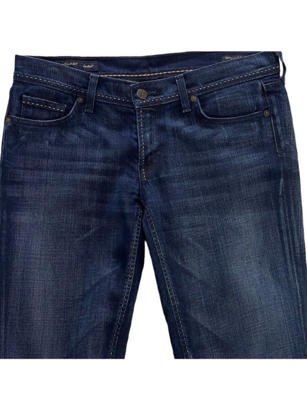Citizens Of Humanity Dark Wash Bootcut Jeans With Gold Embroidered Back Pocket D - Picture 6 of 15